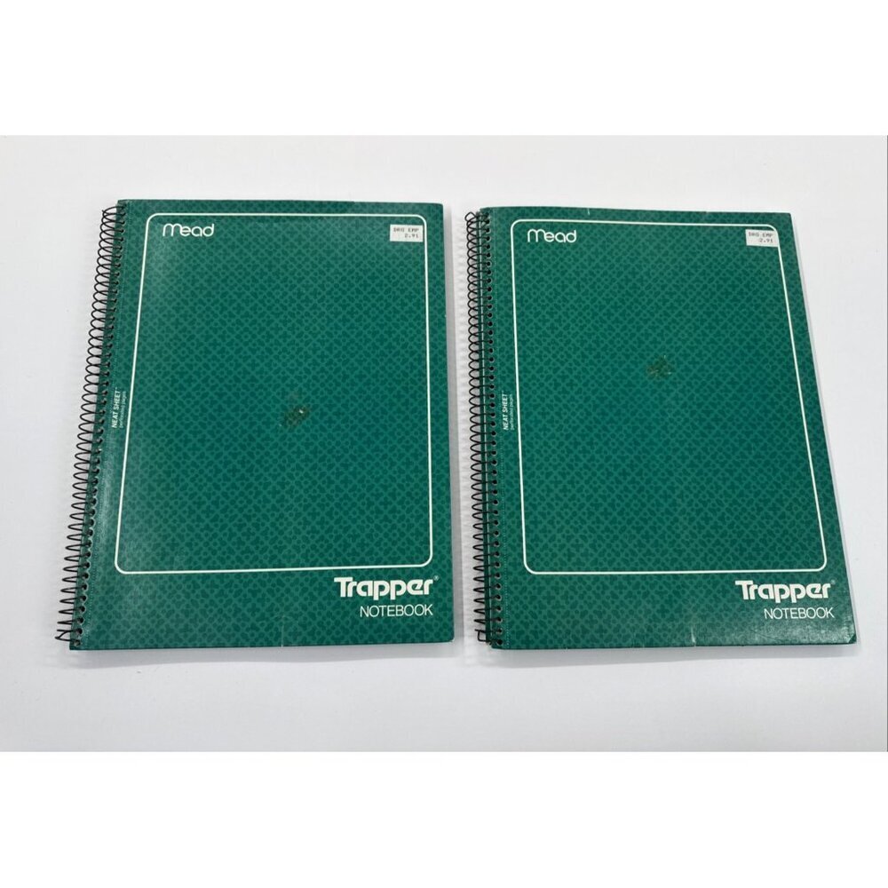 Vintage Mead TRAPPER Notebook Spiral Bound with Planning Guide Green 80 Sheets